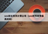 seo优化按天计费公司（seo按天收费是真的吗）